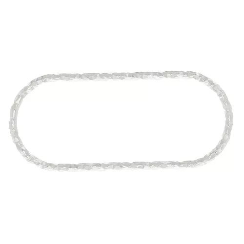 Distanziatore rettangolo arrotondato diamantato 23x10 mm in Argento 925 x1