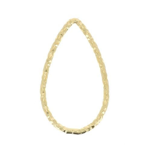 Anello di montaggio goccia diamantata 16.5x10 mm in Argento 925 Dorato x1