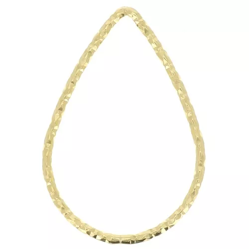Anello di montaggio & tessitura goccia diamantata 21x14mm Argento 925 Dorato x1