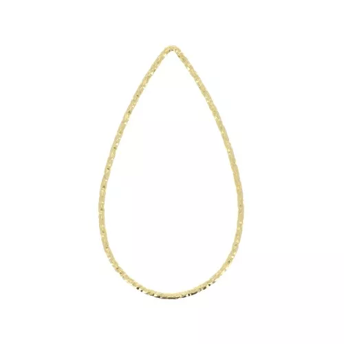 Anello di montaggio & tessitura goccia diamantata 34x20mm Argento 925 Dorato x1