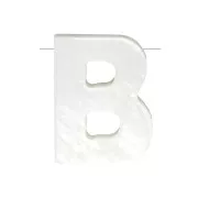 Perla lettera alfabeto in madreperla 10x8 mm - B - Naturale x1
