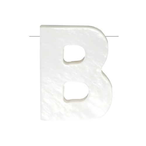 Perla lettera alfabeto in madreperla 10x8 mm - B - Naturale x1