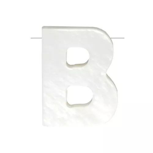 Perla lettera alfabeto in madreperla 10x8 mm - B - Naturale x1