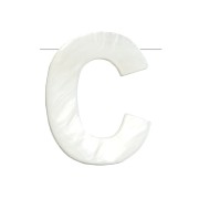 Perla lettera alfabeto in madreperla 10x8 mm - C - Naturale x1