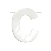 Perla lettera alfabeto in madreperla 10x8 mm - C - Naturale x1
