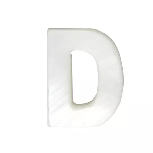 Perla lettera alfabeto in madreperla 10x8 mm - D - Naturale x1