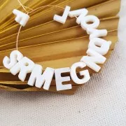 Perla lettera alfabeto in madreperla 10x6.5 mm - F - Naturale x1