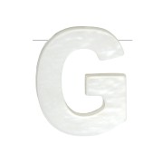 Perla lettera alfabeto in madreperla 10x8 mm - G - Naturale x1