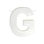 Perla lettera alfabeto in madreperla 10x8 mm - G - Naturale x1