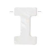 Perla lettera alfabeto in madreperla 10x3 mm - I - Naturale x1