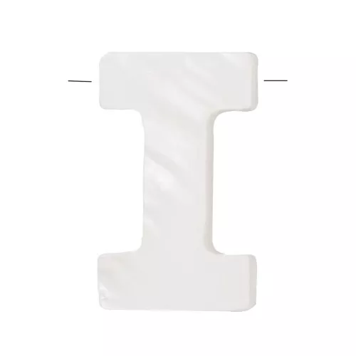 Perla lettera alfabeto in madreperla 10x3 mm - I - Naturale x1