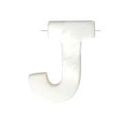 Perla lettera alfabeto in madreperla 9x8 mm - J - Naturale x1