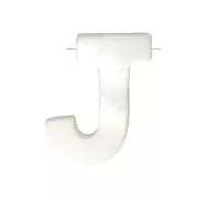 Perla lettera alfabeto in madreperla 9x8 mm - J - Naturale x1