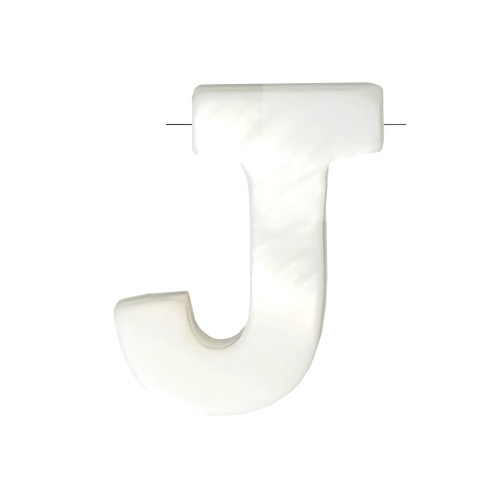 Perla lettera alfabeto in madreperla 9x8 mm - J - Naturale x1