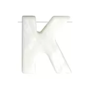 Perla lettera alfabeto in madreperla 10x8.5 mm - K - Naturale x1