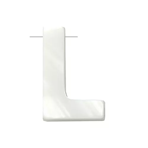 Perla lettera alfabeto in madreperla 10x6.5 mm - L - Naturale x1