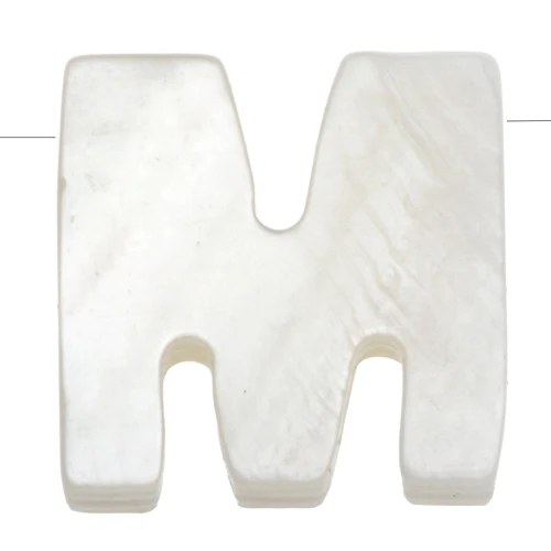 Perla alfabetica in madreperla 10x9,5 mm - M x1