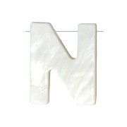 Perla lettera alfabeto in madreperla 9.5x8 mm - N - Naturale x1|raw }}