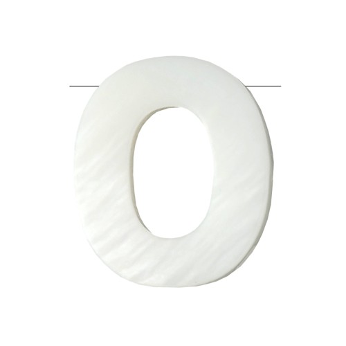 Perla lettera alfabeto in madreperla 10x8.5 mm - O - Naturale x1