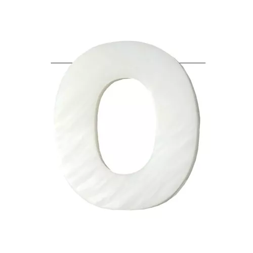 Perla lettera alfabeto in madreperla 10x8.5 mm - O - Naturale x1