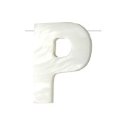 Perla lettera alfabeto in madreperla 9x8 mm - P - Naturale x1|raw }}