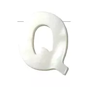 Perla lettera alfabeto in madreperla 10x8.5 mm - Q - Naturale x1
