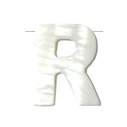 Perla lettera alfabeto in madreperla 10x8 mm - R - Naturale x1|raw }}