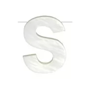Perla lettera alfabeto in madreperla 10x8 mm - S - Naturale x1