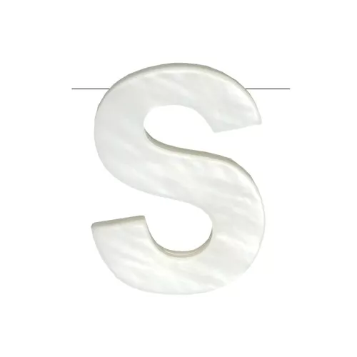 Perla lettera alfabeto in madreperla 10x8 mm - S - Naturale x1