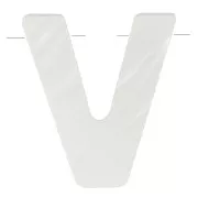 Lettera alfabetica in perla 10x9 mm - V - Madreperla - Naturale x1