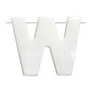 Perla lettera alfabeto in madreperla 10x11.5 mm - W - Naturale x1|raw }}