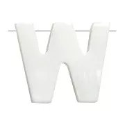 Perla lettera alfabeto in madreperla 10x11.5 mm - W - Naturale x1