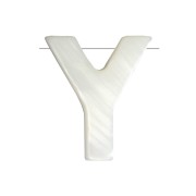 Perla lettera alfabeto in madreperla 10x8 mm - Y - Naturale x1|raw }}