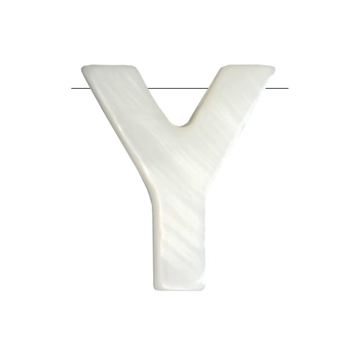 Perla lettera alfabeto in madreperla 10x8 mm - Y - Naturale x1