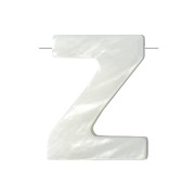 Perla lettera alfabeto in madreperla 10x8 mm - Z - Naturale x1