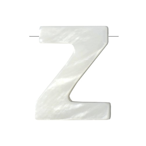 Perla lettera alfabeto in madreperla 10x8 mm - Z - Naturale x1