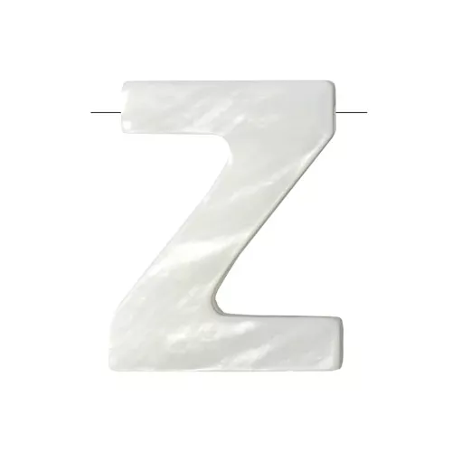 Perla lettera alfabeto in madreperla 10x8 mm - Z - Naturale x1