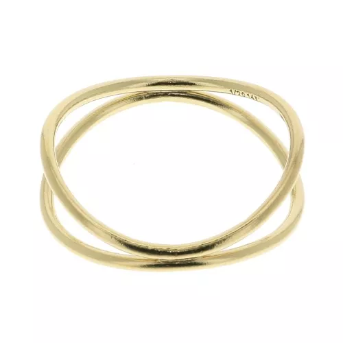 Anello doppio anelli incrociati - Dimensione 55 - in Gold filled x1