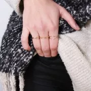 Anello doppio anelli incrociati - Dimensione 55 - in Gold filled x1