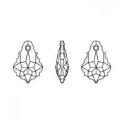 Goccia Barocca PureCrystal mm. 16x11 Jet x1