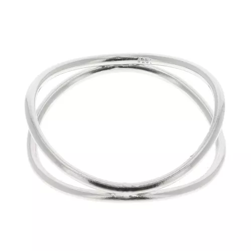 Anello doppio anelli incrociati - Dimensione 53 - in Argento 925 x1