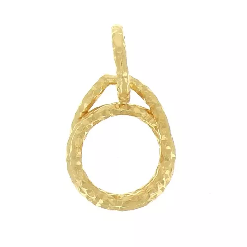 Pendente con castone 10x8mm per cabochon 6mm Argento 925 Dorato con oro fino x1