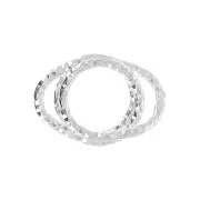 Distanziatore con castone diamantato 11x8mm per cabochon 6 mm - Argento 925 x1