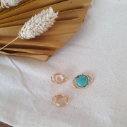 Distanziatore con castone diamantato 11x8mm per cabochon 6 mm - Argento 925 x1