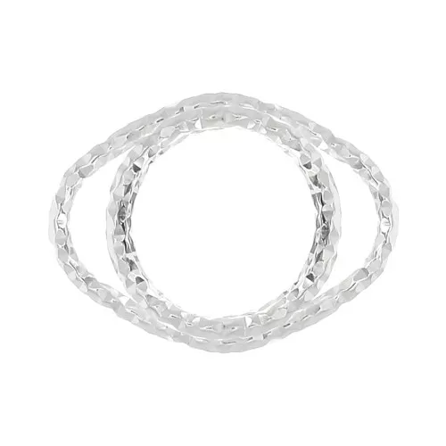 Distanziatore con castone diamantato 14x10 mm cabochon 8 mm - Argento 925 x1