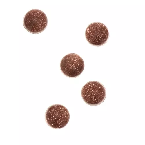 Cabochon tondi 4mm Gold Stone - Imitazione Pietra del sole x5