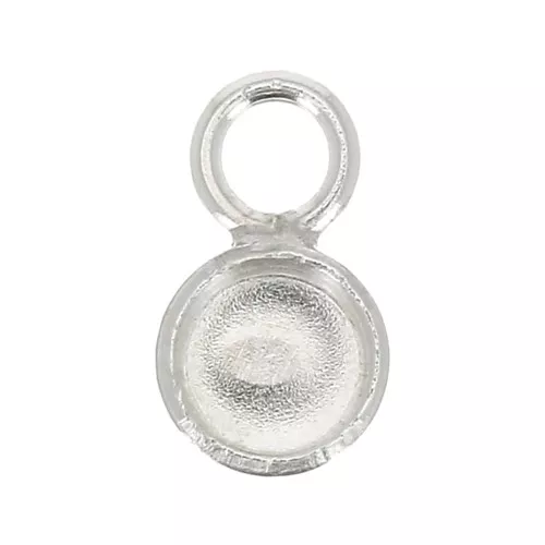 Mini pendente tondo per cabochon fondo piatto 3 mm - Argento 925 x1