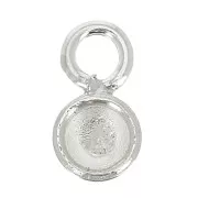 Mini pendente tondo per cabochon fondo piatto 4 mm - Argento 925 x1