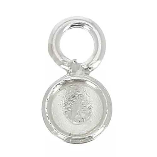Mini pendente tondo per cabochon fondo piatto 4 mm - Argento 925 x1