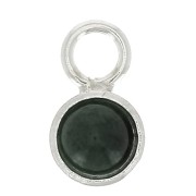 Mini pendente tondo per cabochon fondo piatto 4 mm - Argento 925 x1